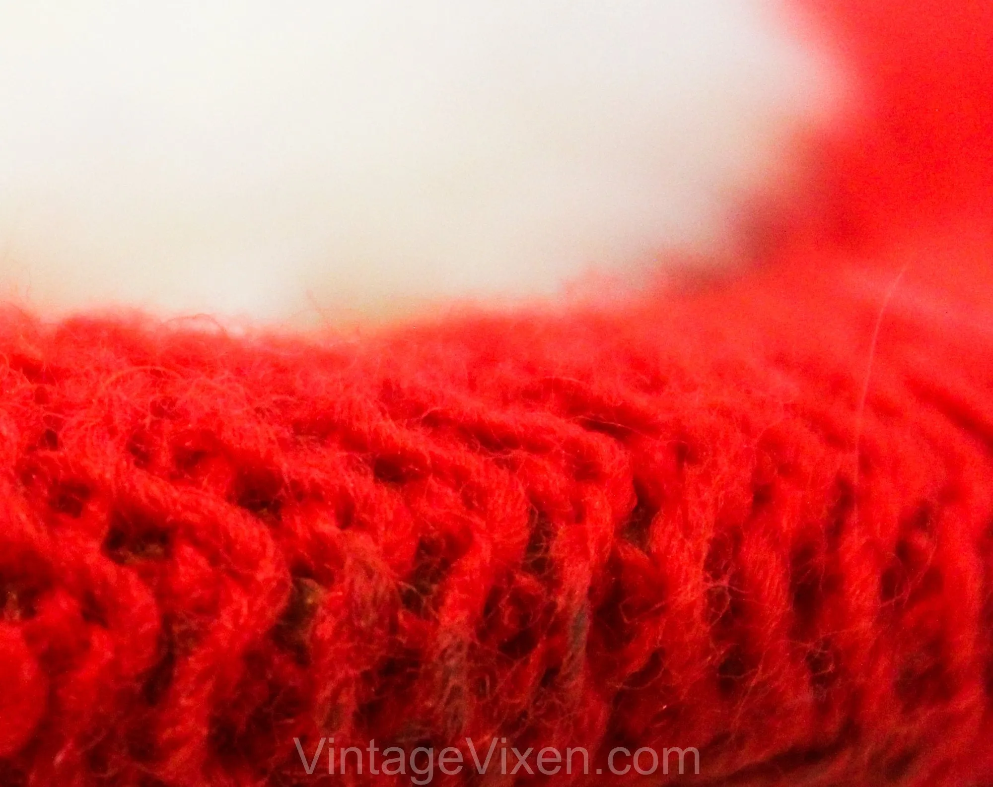 1950s Child's Hat - 40s 50s Girl's Red Winter Knit Cap with Fur Pom Pom & Ear Flaps - Age 2 to 4 NWT Deadstock - Topknot - Ties Under Chin