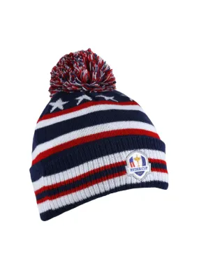 2025 Ryder Cup Red, White, and Navy Acrylic Knit with Cuff and Pom