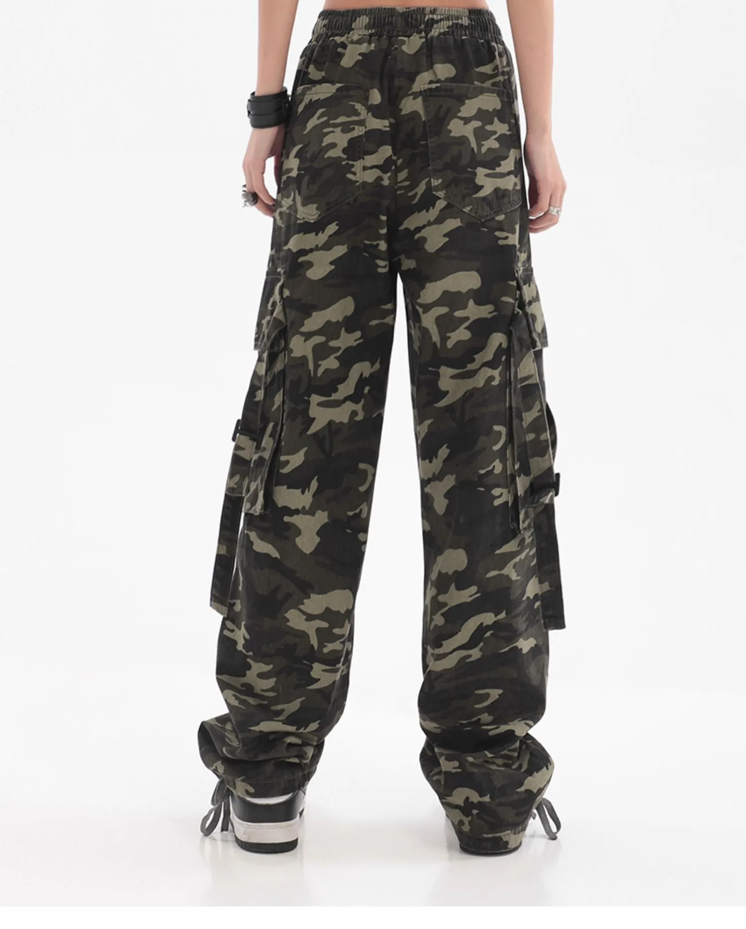 【23s July】Camouflage Wide-Leg Cargo Pants