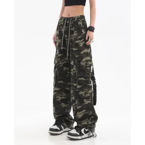 【23s July】Camouflage Wide-Leg Cargo Pants