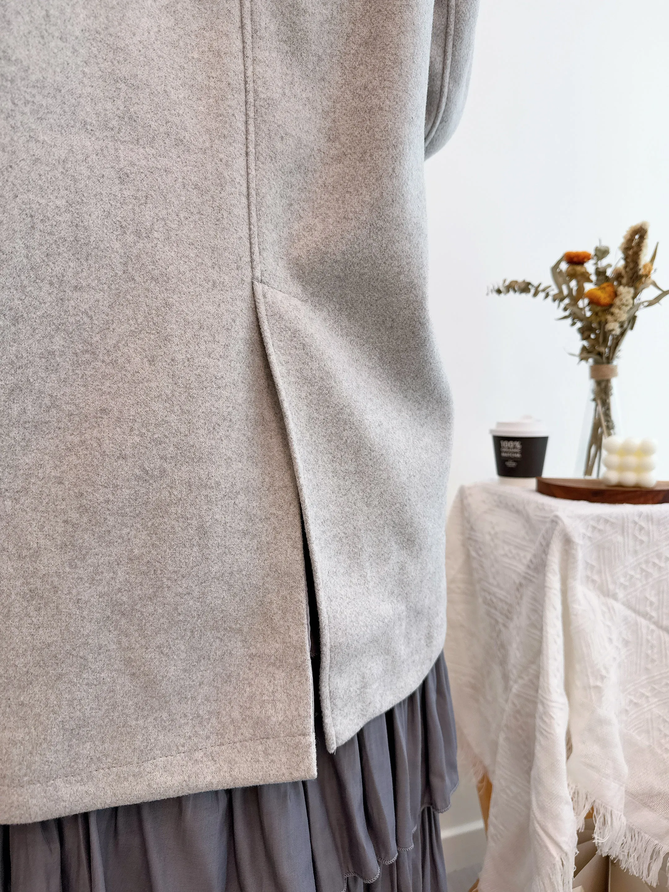 2412079 MMO Knit Sole Duffle Coat - Grey