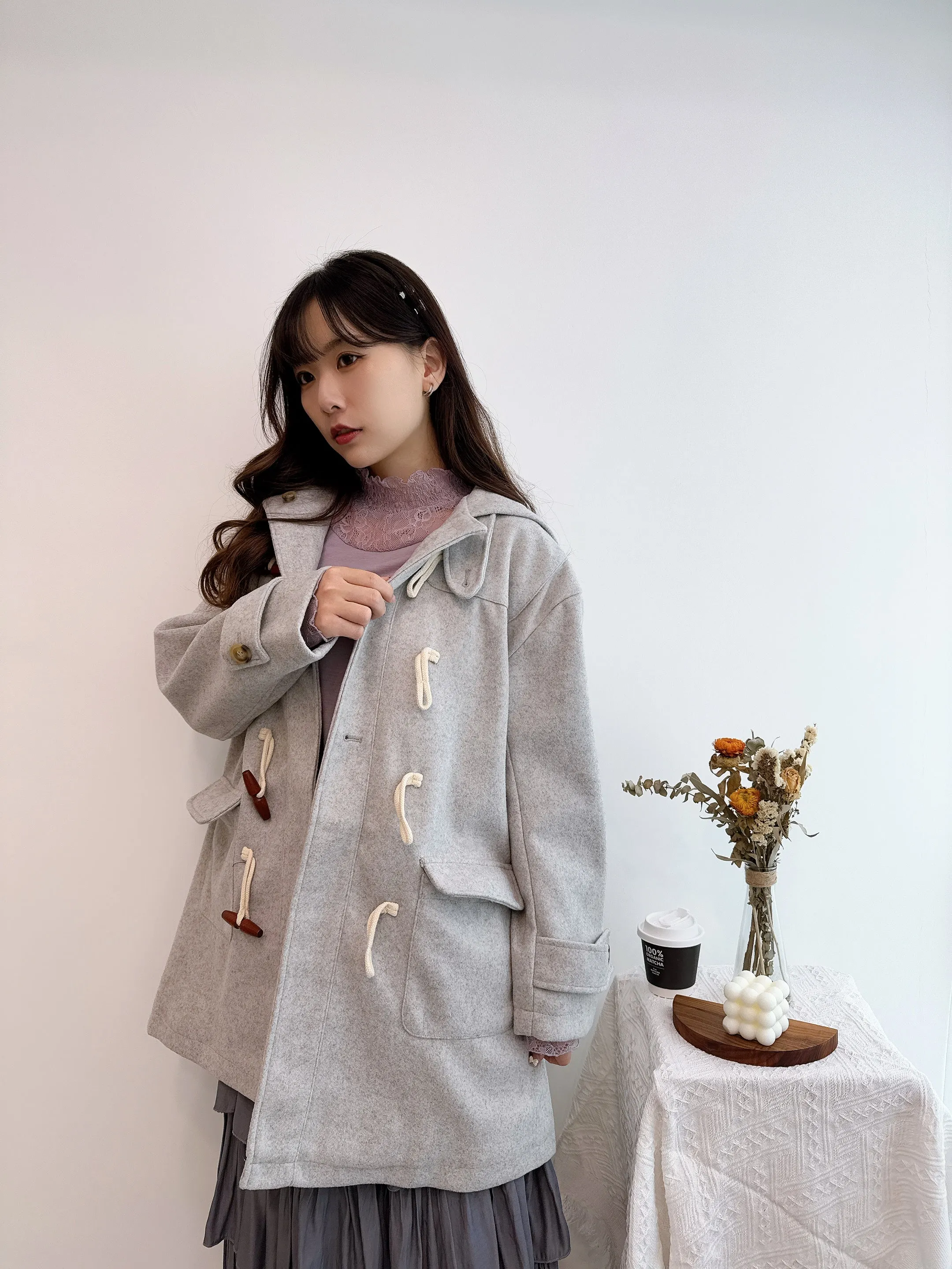 2412079 MMO Knit Sole Duffle Coat - Grey