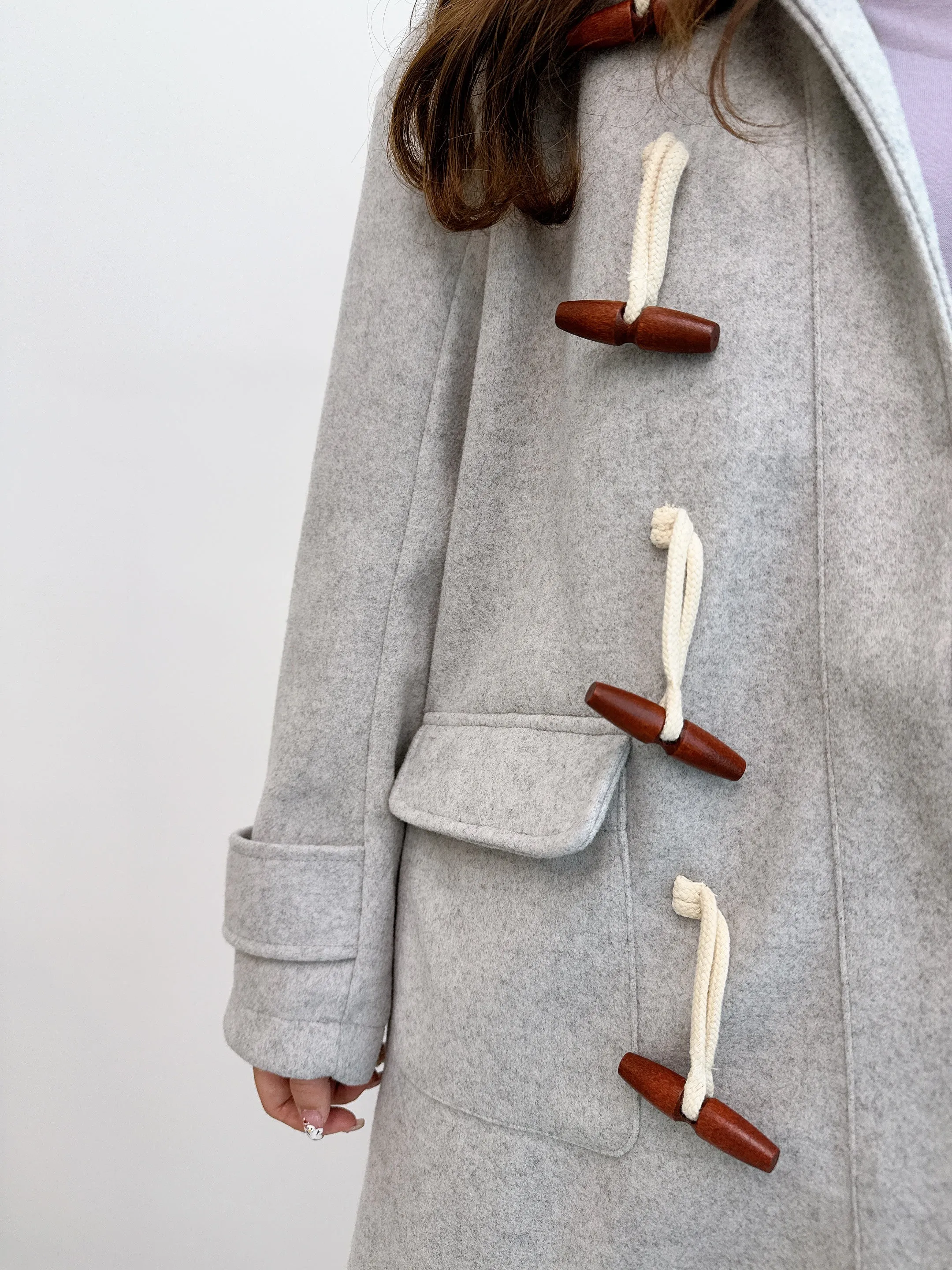2412079 MMO Knit Sole Duffle Coat - Grey