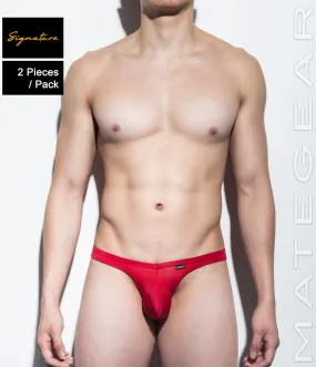 [2pc/Pack] Sexy Men's Underwear Ultra Bikini Briefs - Nan Song (V-Front / Tapered Sides) (Ultra Thin Nylon Signature Series II)