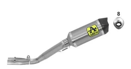 71179hk Arrow Yamaha Yzf R1 2017-2024 Titanium Race-Tech Silencer With Carbon End Cap   2:1 Link Pipe For Original Collectors