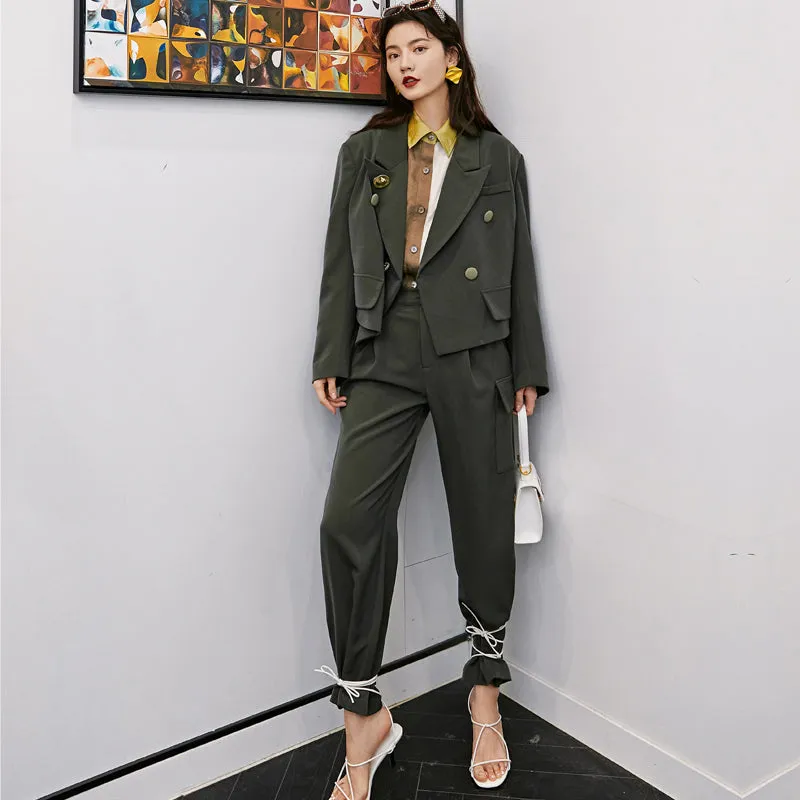 8GIRLS BLAZER AND RELAXED TAILORED TROUSER CO ORD