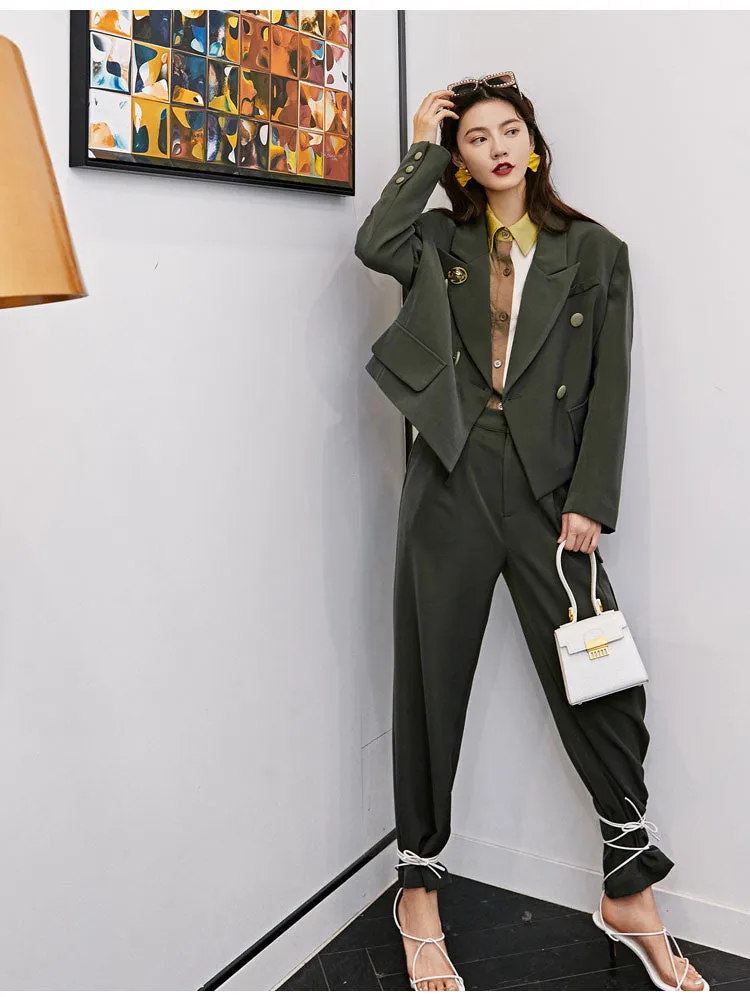 8GIRLS BLAZER AND RELAXED TAILORED TROUSER CO ORD