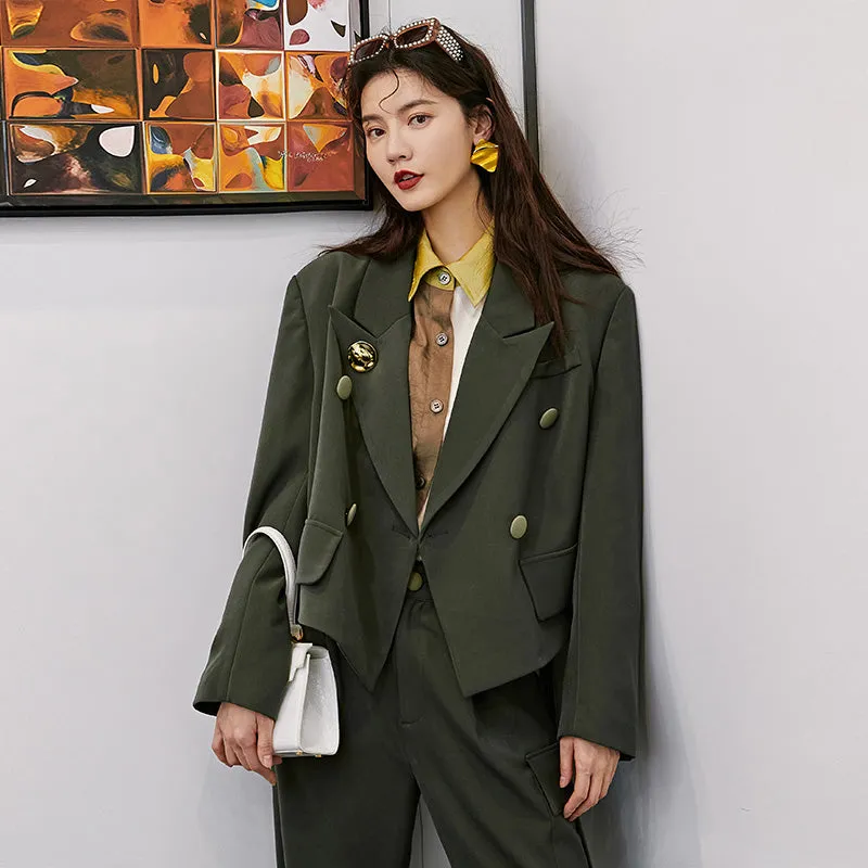 8GIRLS BLAZER AND RELAXED TAILORED TROUSER CO ORD