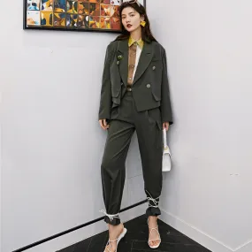 8GIRLS BLAZER AND RELAXED TAILORED TROUSER CO ORD