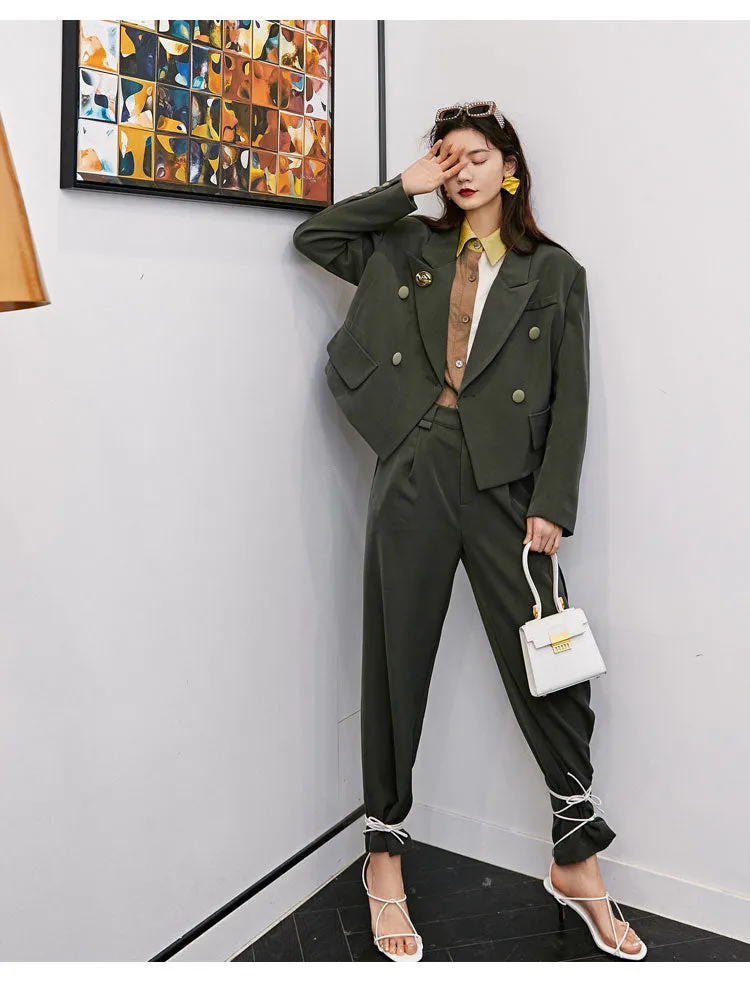 8GIRLS BLAZER AND RELAXED TAILORED TROUSER CO ORD