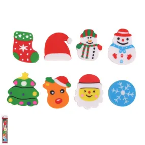 8pk Christmas Shape Erasers