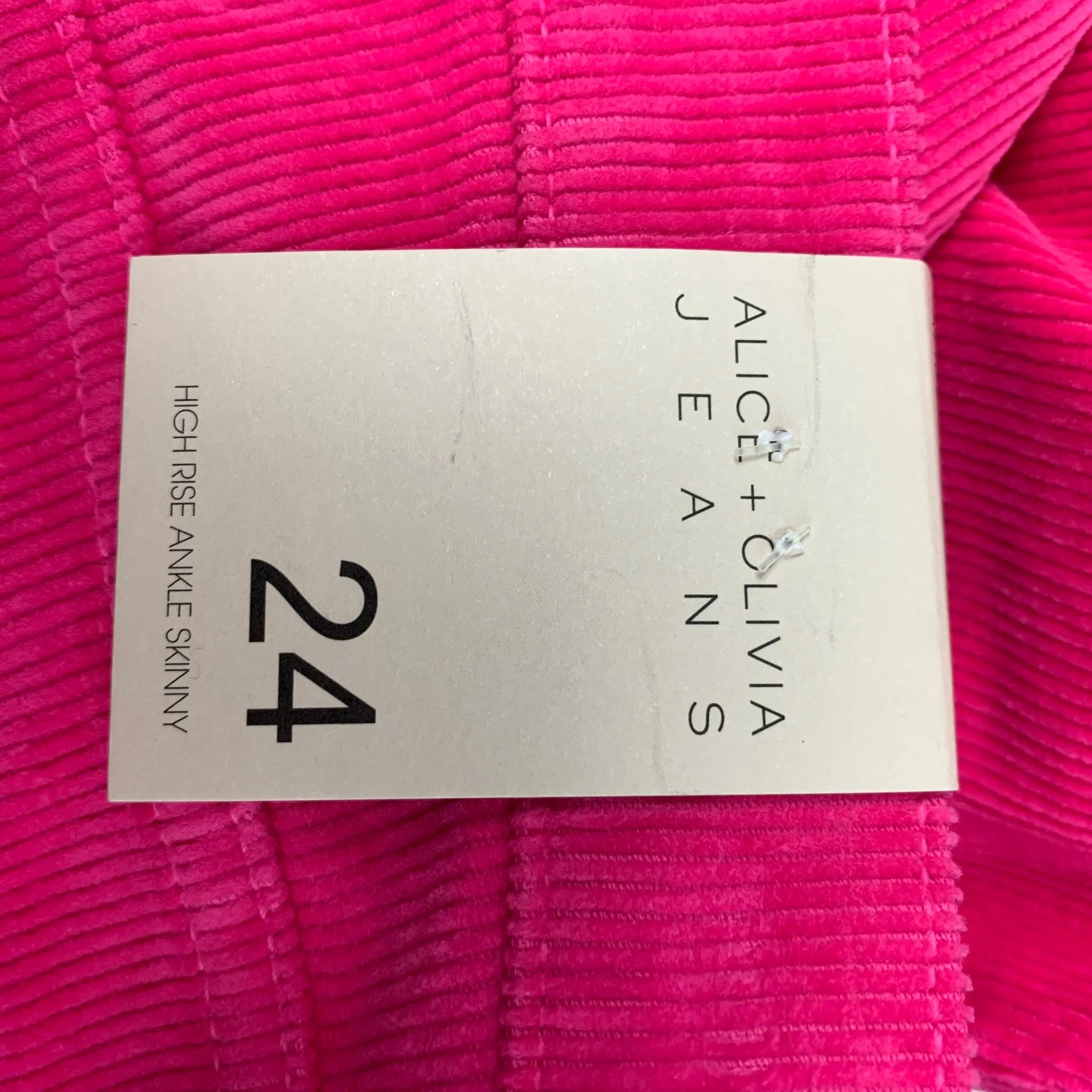 ALICE   OLIVIA Size 24 Pink Cotton Corduroy Jean Cut Pants