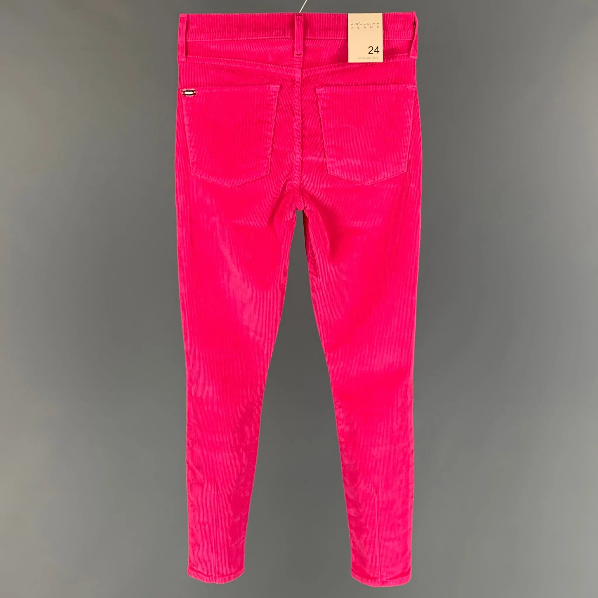 ALICE   OLIVIA Size 24 Pink Cotton Corduroy Jean Cut Pants