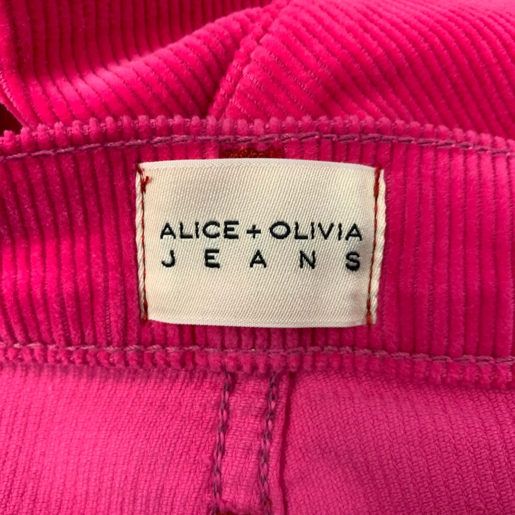 ALICE   OLIVIA Size 24 Pink Cotton Corduroy Jean Cut Pants