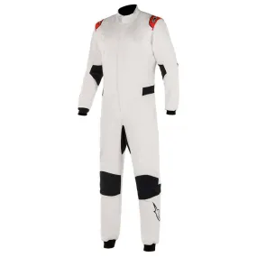 ALPINESTARS 3350220_23_62 Auto racing suit Hypertech V2 White / Red, Size 62