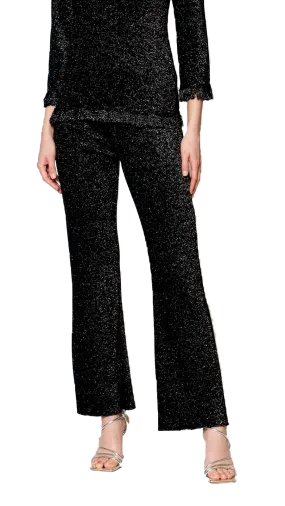 Amanda Boot Leg Shimmery Pant; Black Shimmer