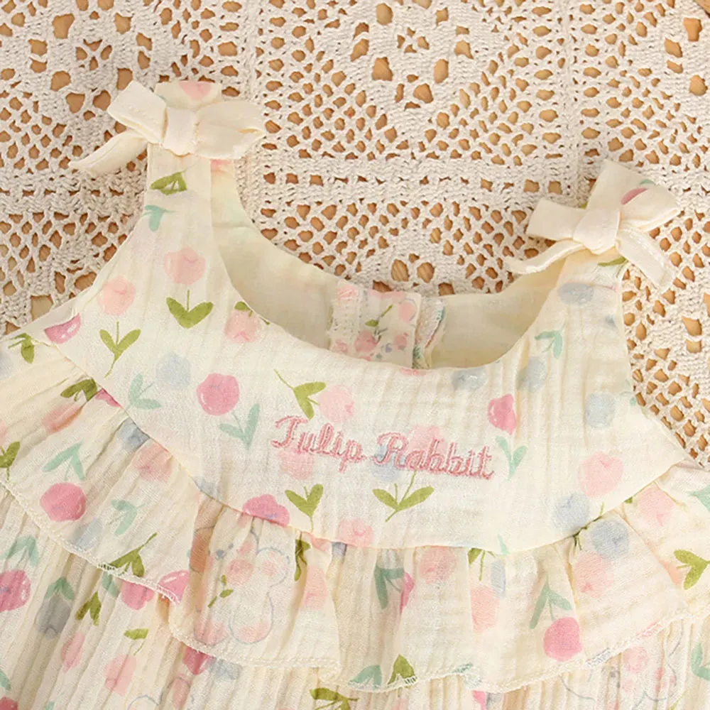 Baby Girls Camisole Jumpsuit & Hat