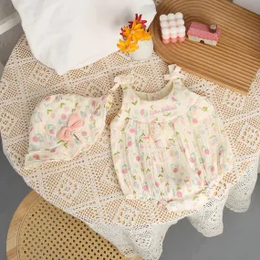 Baby Girls Camisole Jumpsuit & Hat