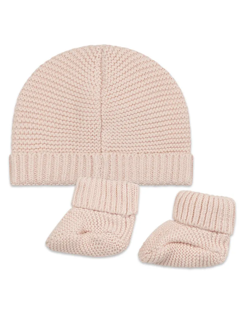 Baby Girls Pink Hat & Bootie Set
