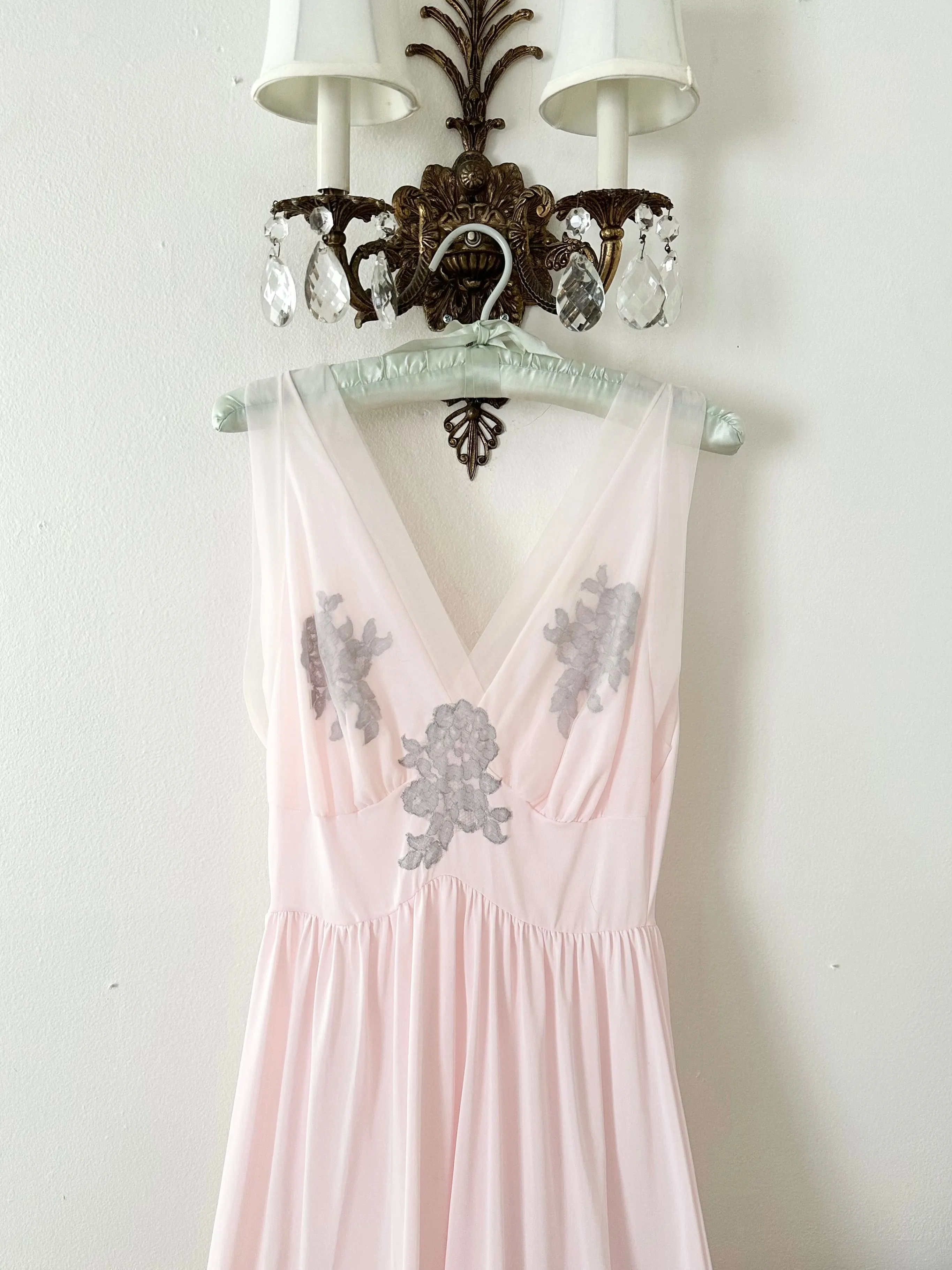 Baby Pink Vintage 1950s Nightgown Slip Dress (S)