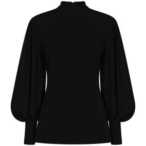 Balloon Sleeve Top Black
