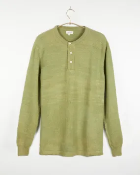 Bandhu Henley Flat Knit Sweater Pale Green