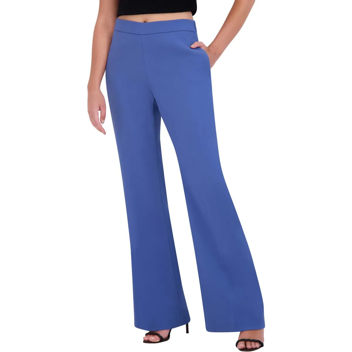 BCBGMAXAZRIA Womens High Waist Pocket Flared Pants