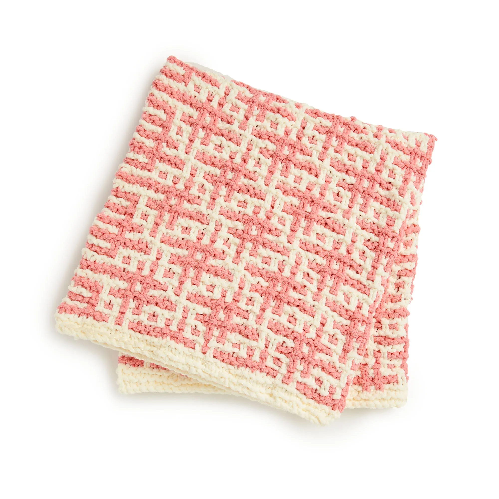 Bernat Knit Mosaic Sparkle Baby Blanket