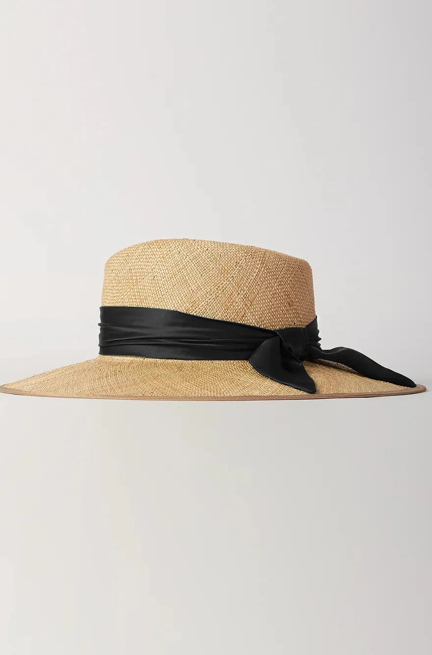 Bilbao Straw Hat - Natural with Black Silk Band
