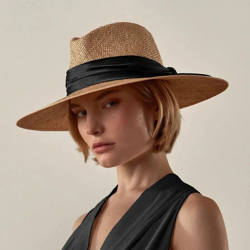 Bilbao Straw Hat - Natural with Black Silk Band