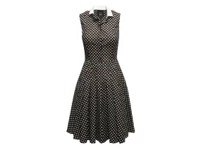 Black & White Akris Polka Dot A-Line Dress Size US 4