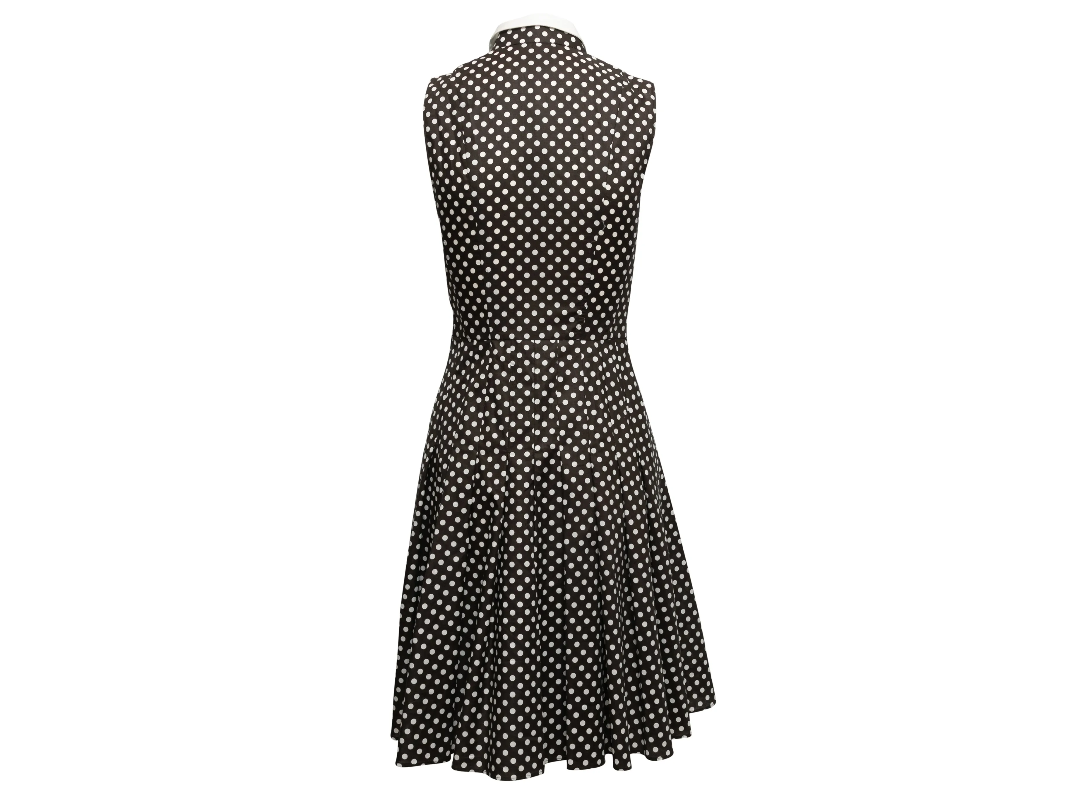 Black & White Akris Polka Dot A-Line Dress Size US 4