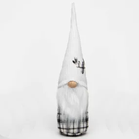 Black & White Gnome w/Deer Hat, 15"