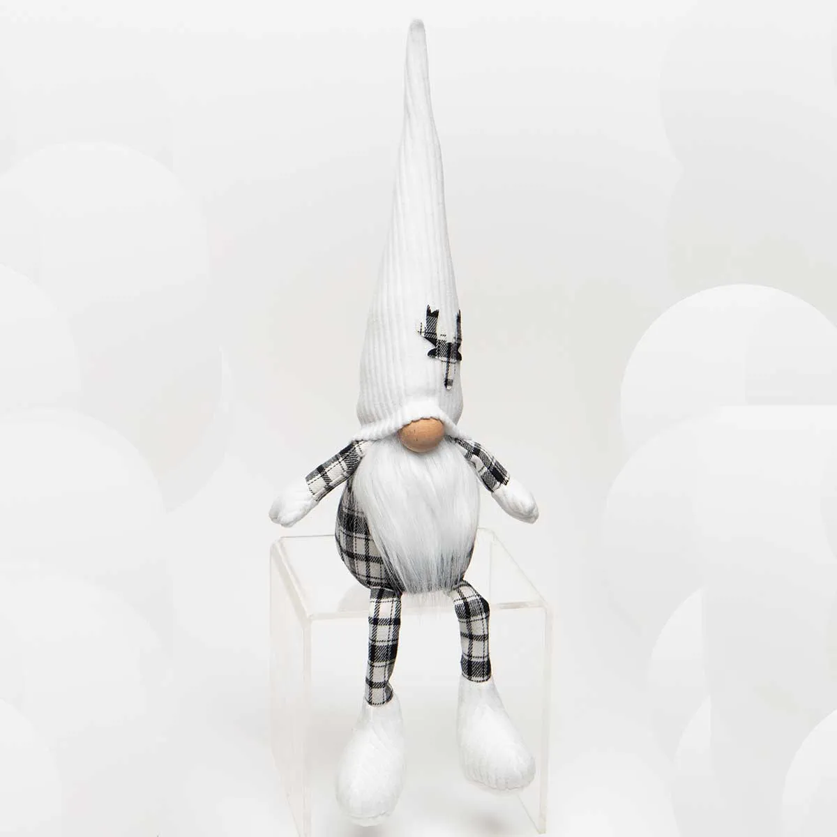 Black & White Gnome w/Deer Hat, 18"