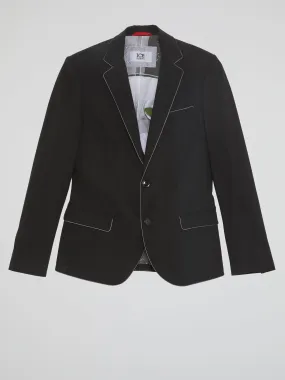 Black Contrast Lining Blazer