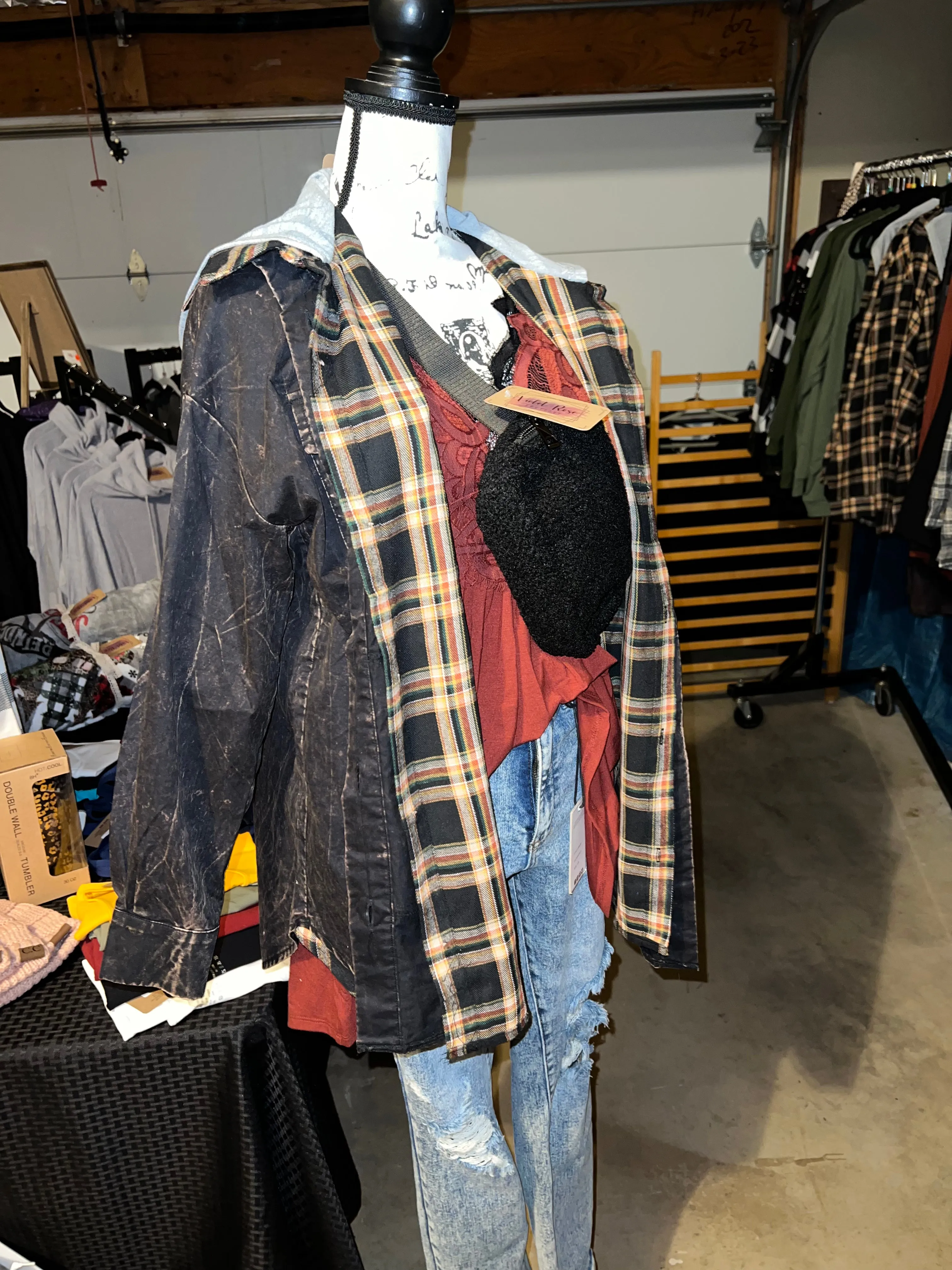 Black Vintage Wash Oversized Shacket