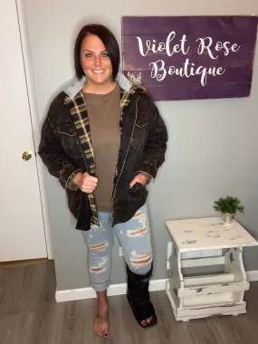 Black Vintage Wash Oversized Shacket