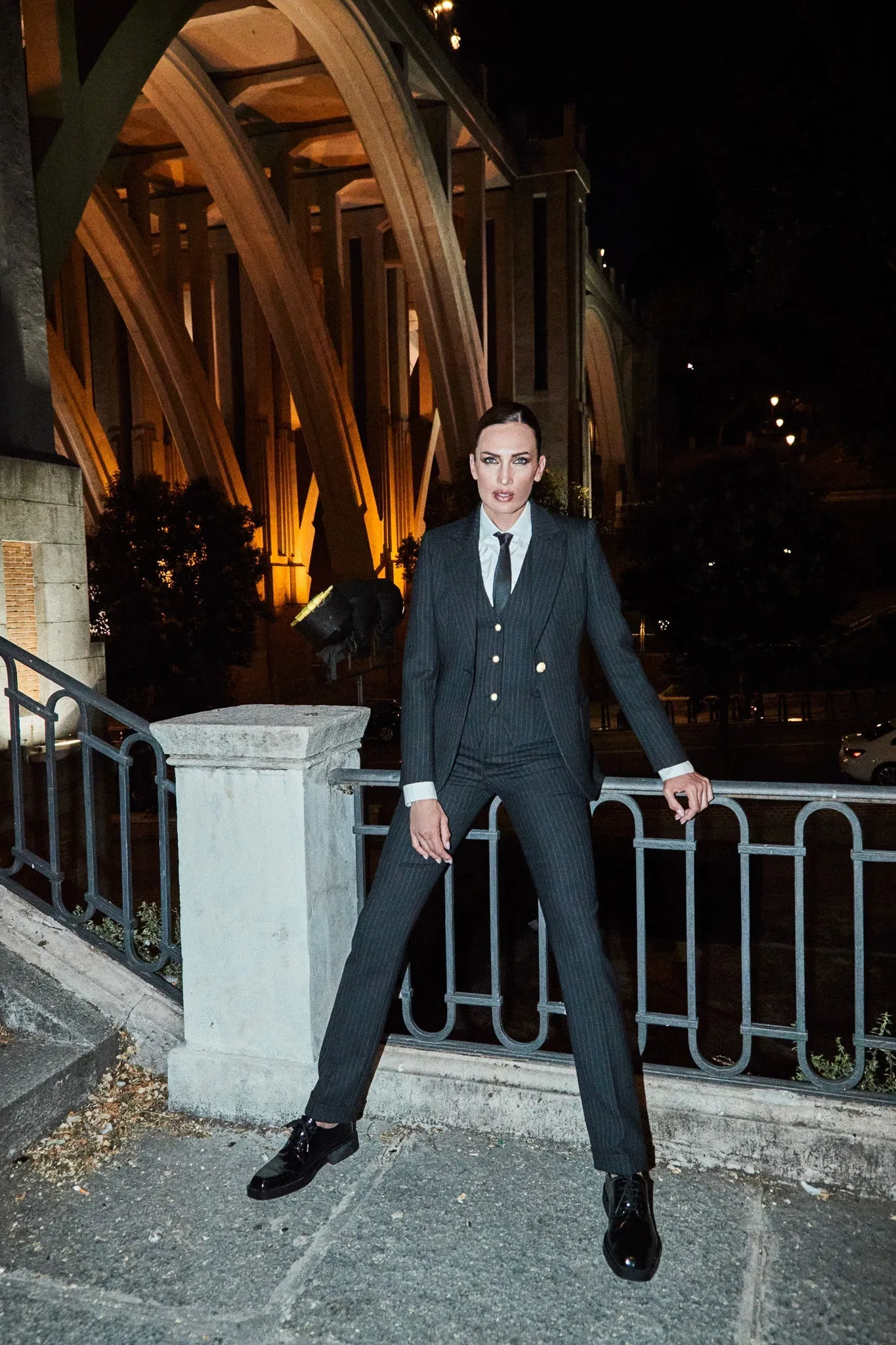 BLAZER RAYAS DIPLOMÁTICA NEGRO