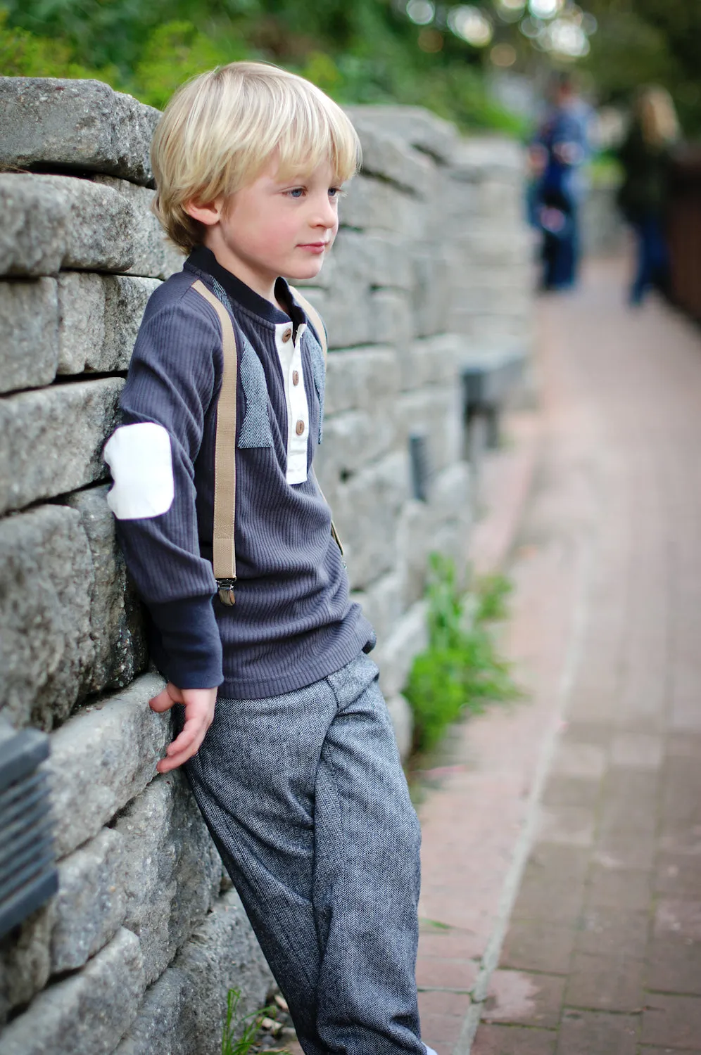 Bow Tie Suspenders Long Sleeve Baby Henley Shirt by: Mini Shatsu