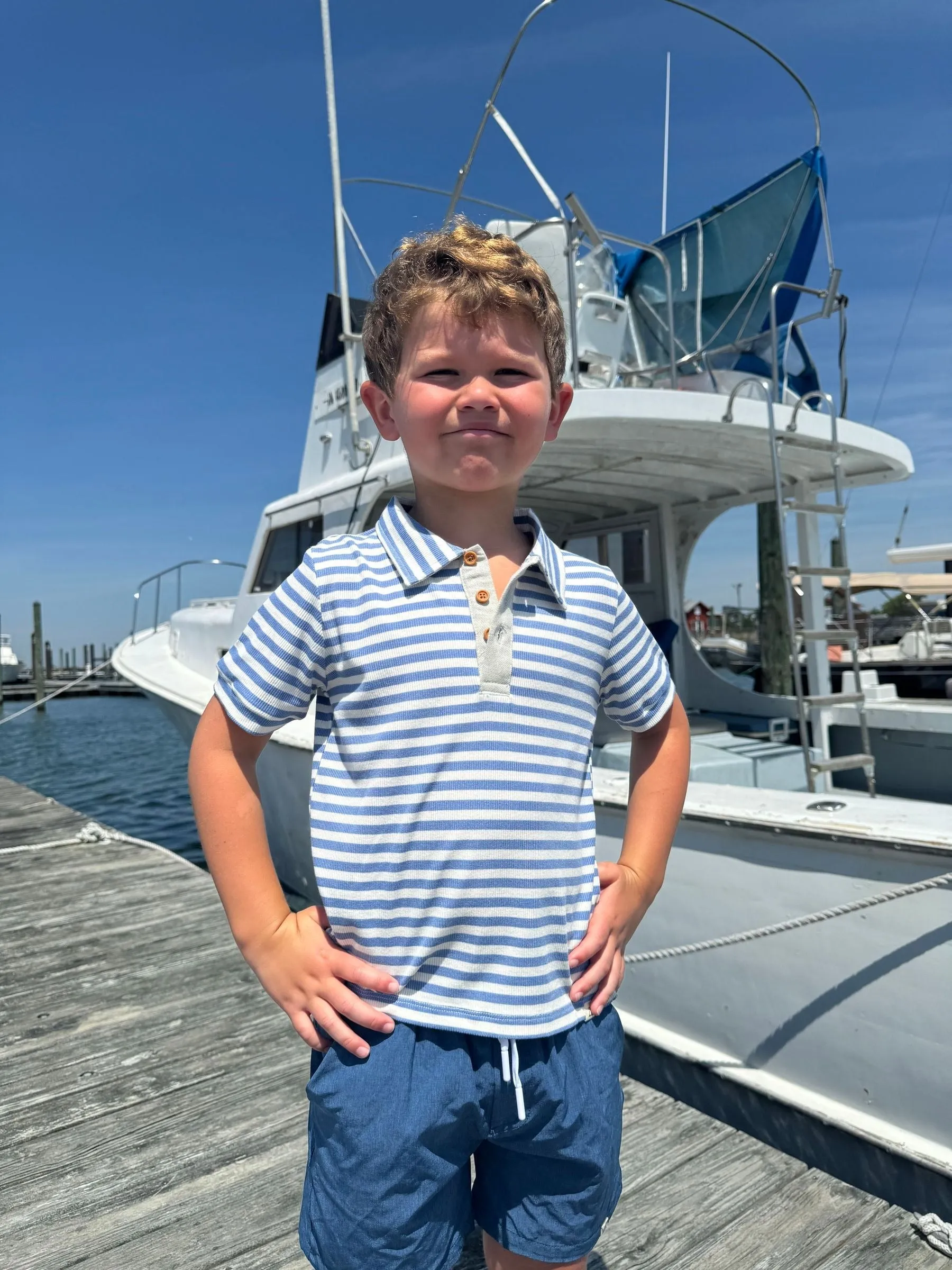 Boys S/S Camborne Henley Romper