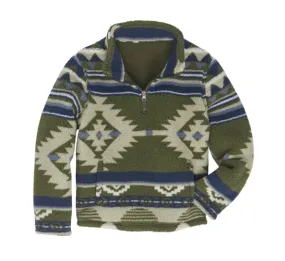Boy's Wrangler Quarter-Zip Sherpa Pullover in Alpine
