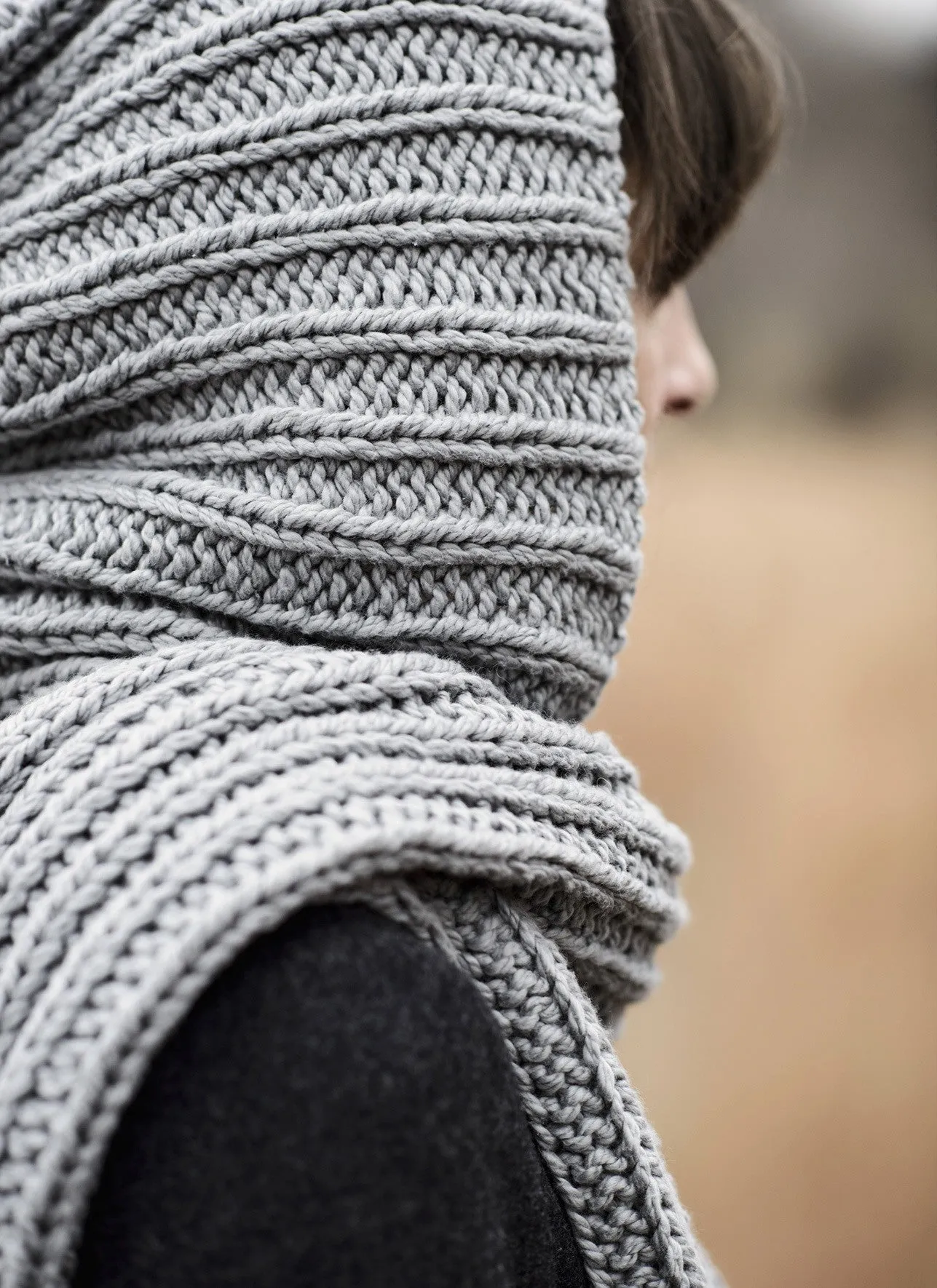 Breezy Point Hood Scarf in Blue Sky Organic Cotton Worsted (20167)