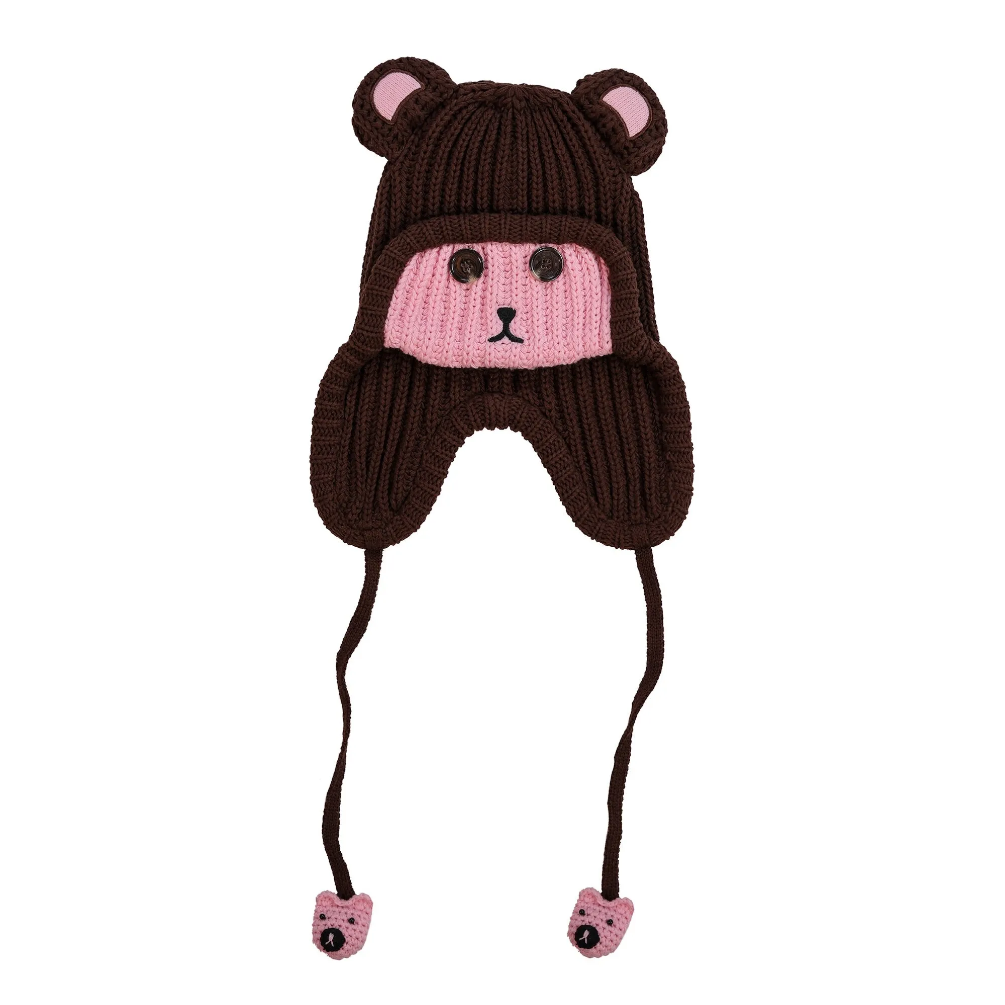 Button Eye Bear Hat