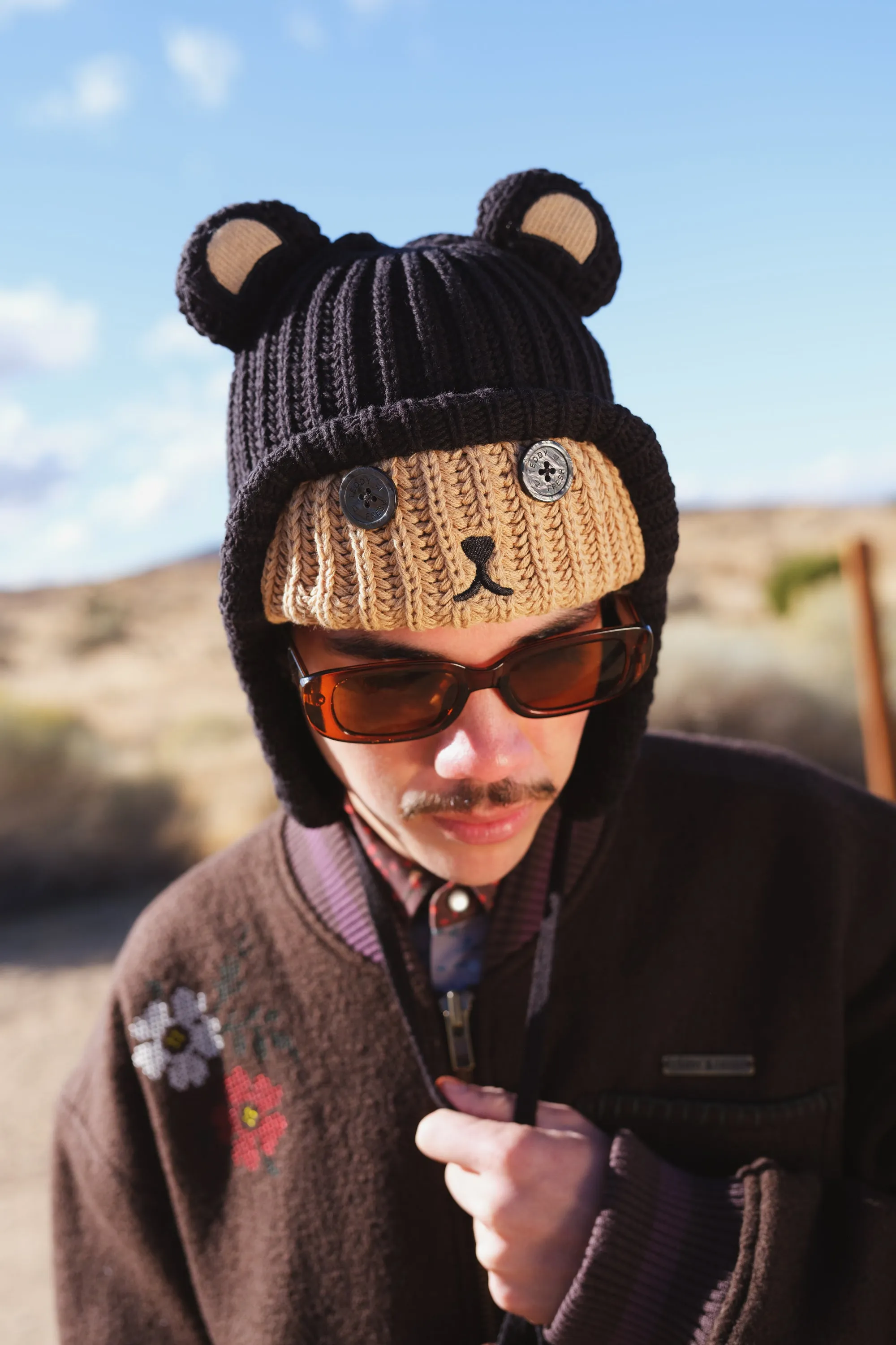 Button Eye Bear Hat