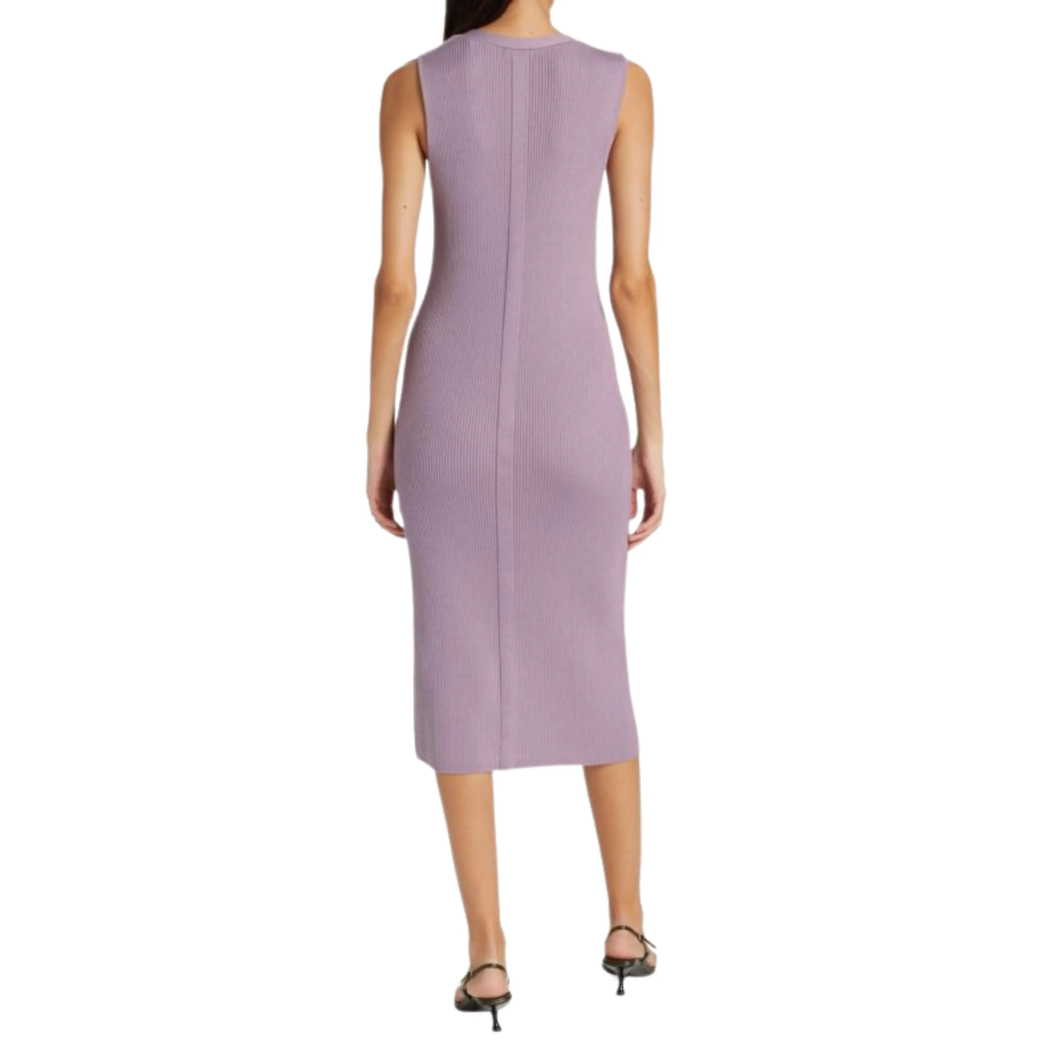 CALVIN KLEIN - Ribbed Knit buttons Bodycon Dress