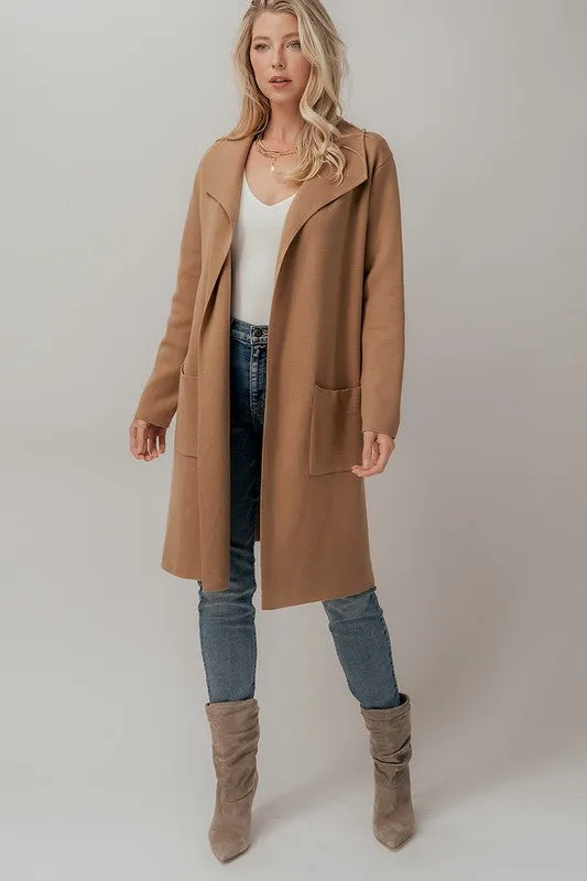 Camel Longline Open Coat