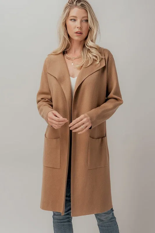 Camel Longline Open Coat