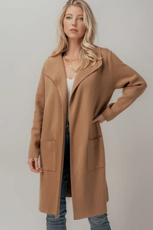 Camel Longline Open Coat