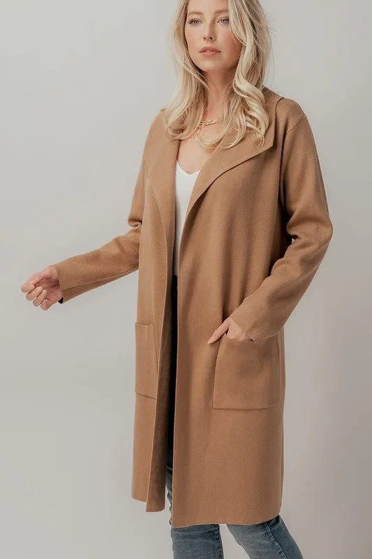 Camel Longline Open Coat