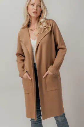 Camel Longline Open Coat